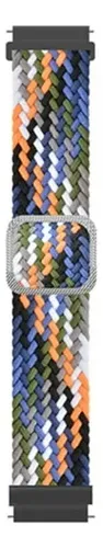 Pulsera De Nylon Tejido Compatible Con Huawei Galaxy Azul Acero 2.2 Cm - Imagen 2