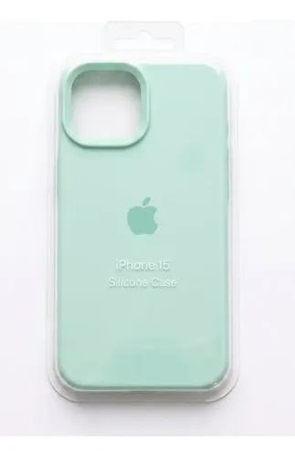 Estuche Case Carcasa Silicona Compatible Con iPhone 15 Celeste Liso