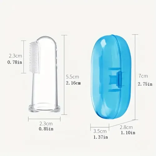 Cepillo De Dientes De Dedo Para Bebé Con Estuche Transparente - Imagen 2