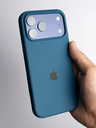 Estuche Case Carcasa Silicona Compatible Con iPhone 17 Pro Azul Marino Liso - Imagen 2