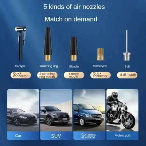 Mini Compresor Tactil De Aire Inflador Eléctrico Portatil Negro Monofásica - Imagen 8