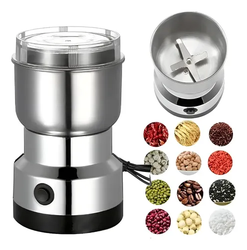 Molino Eléctrico Portátil Para Café Y Grano Semilla Plateado Gris - Imagen 7
