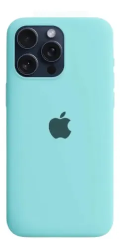 Estuche Case Carcasa Silicona Compatible Con 16 Pro Max Cian Liso