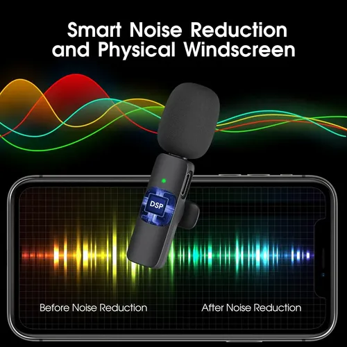 Kit Microfonos Inalambrico Multimedia K9 De iPhone Lightning Negro - Imagen 5