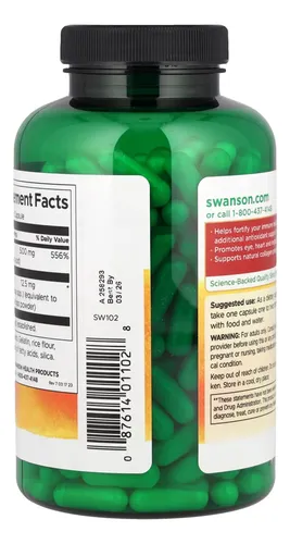 Vitamina C Swanson 500 Mg 250 Capsulas Original Suplemento Sin Sabor - Imagen 5
