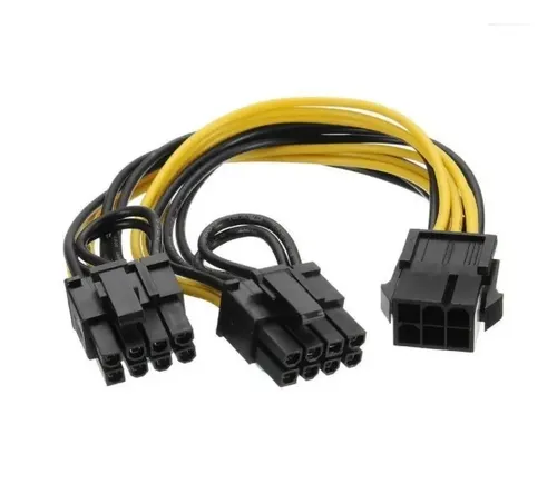 Cable De Poder Pci Express 6 Pin A 2 * 8 Pines Gpu Molex Negro - Imagen 2