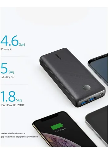 Powerbank Anker 20000 Mah A1363 Bateria Externa Puerto Usb Negro - Imagen 3