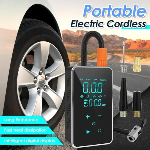 Mini Compresor Tactil De Aire Inflador Eléctrico Portatil Negro Monofásica - Imagen 6