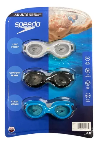 Paquete Triple De Gafas De Natación Para Adultos Speedo Negro