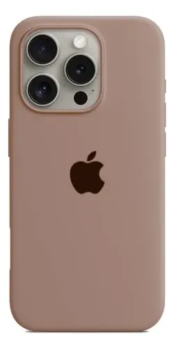 Estuche Case Carcasa Silicona Compatible Con 16 Pro Max Café Liso