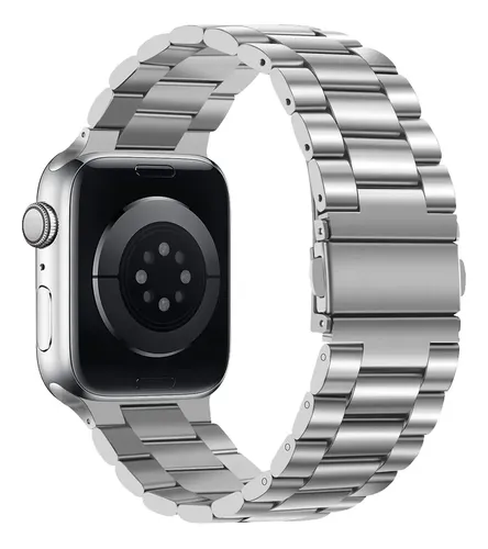 Pulsera Metalica Compatible Con Apple Watch 38mm A 40mm Plateado 2.3 Cm - Imagen 2