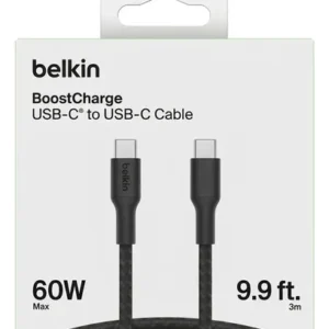 Cable Belkin Usb-c Pro Flex 60w 3 Metros Para Android Apple Negro
