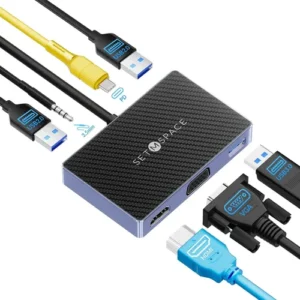 Adaptador Hub 7 En 1 Usb C 4k Hdmi Setmspace Para Mac Negro