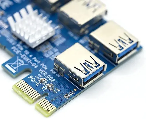 Expansor Gpu Riser Ubit Pcie C 4pin Pci E 16x A Usb Mineria Azul - Imagen 3