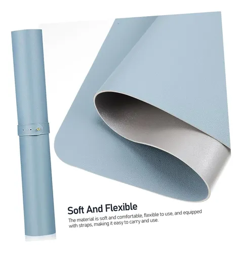 Pad Mouse Weelth 60*35cm De Cuero Para Apple Magic Mouse Azul/plata - Imagen 4