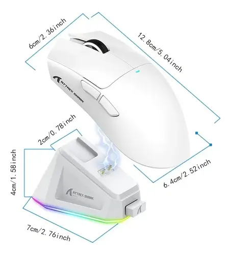 Mouse Gamer Attack Shark X11 Con Base De Carga Magnética - Imagen 4
