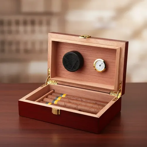 Humidores Cigarros Humidificador Redondo Para Habanos Hr01 Negro - Imagen 2