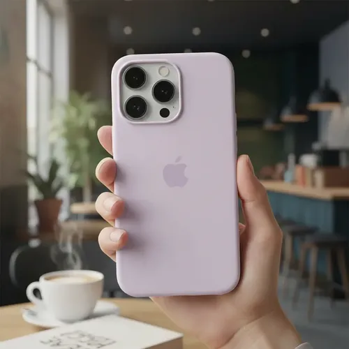 Estuche Case Carcasa Silicona Compatible Con 16 Pro Max Lila Liso - Imagen 3