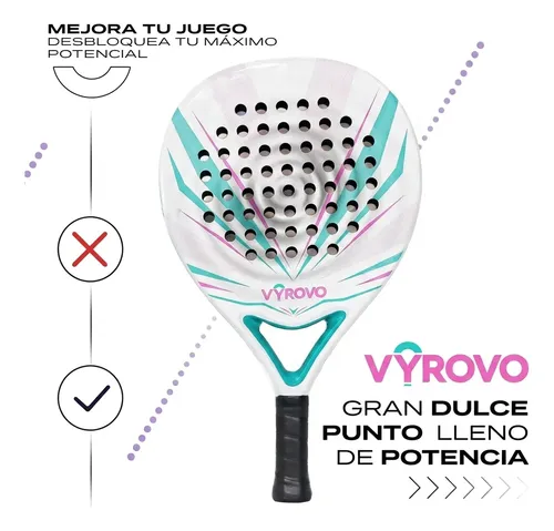 Pala Pádel Carbono Potencia 3d 38mm 360g Vyrovo Raqueta Blanco - Imagen 2