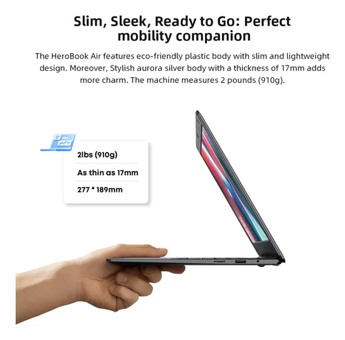 Laptop Chuwi Herobook Air 11.6 4gb Ram 128gb Ssd Intel N4020 Gris - Imagen 2