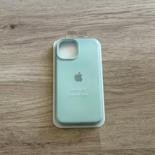 Estuche Case Carcasa Silicona Compatible Con iPhone 15 Celeste Liso - Imagen 3