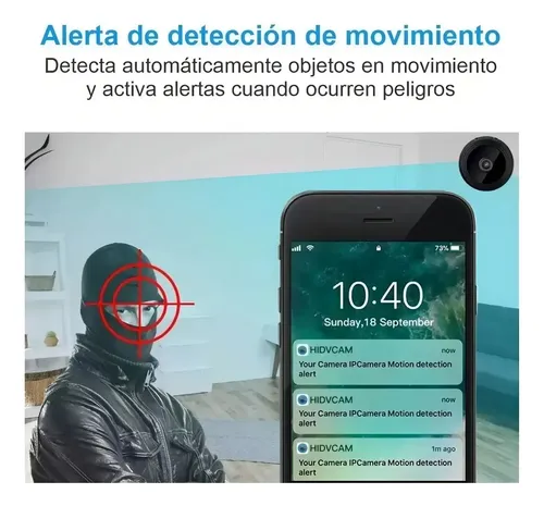 Camara De Seguridad Mini Camara A9 2mp Vision Nocturna Color Negro - Imagen 8