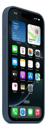 Estuche Case Carcasa Silicona Compatible Con iPhone 15 Azul Marino Liso - Imagen 3