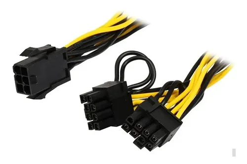 Cable De Poder Pci Express 6 Pin A 2 * 8 Pines Gpu Molex Negro - Imagen 4