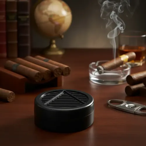 Humidores Cigarros Humidificador Redondo Para Habanos Hr01 Negro - Imagen 7