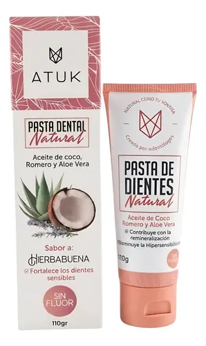 Atuk Pasta De Dientes Dental Coco Aloe Vera Sin Flúor - Imagen 2