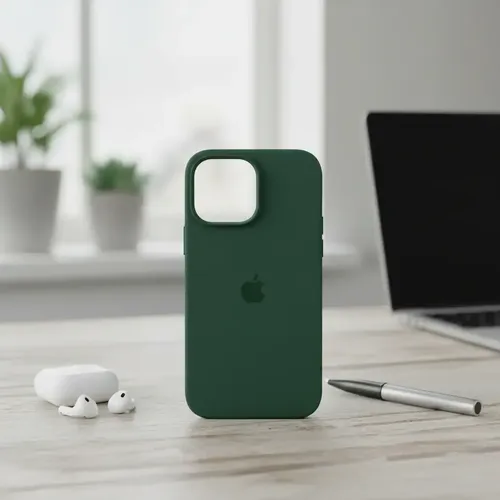 Estuche Case Carcasa Silicona Compatible Con 15 Pro Max Verde Musgo - Imagen 3
