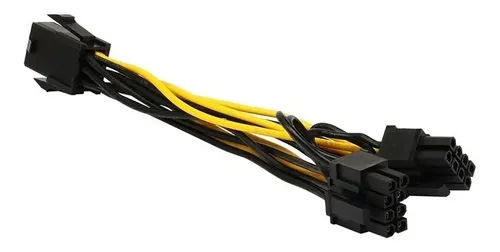 Cable De Poder Pci Express 6 Pin A 2 * 8 Pines Gpu Molex Negro - Imagen 6