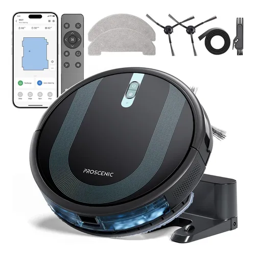 Aspiradora Y Trapeador Robot Proscenic 850t 3000pa Potente Negro