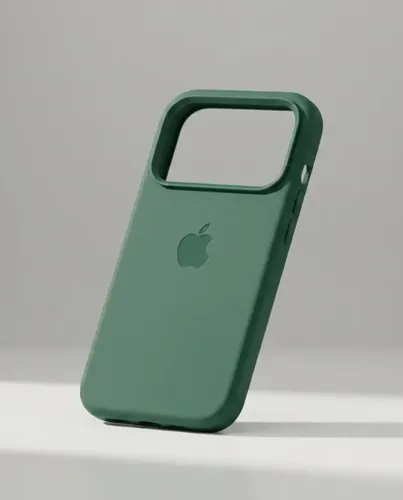 Estuche Case Carcasa Silicona Compatible Con iPhone 17 Pro Verde Musgo Liso - Imagen 3