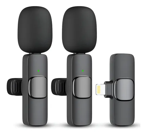 Kit Microfonos Inalambrico Multimedia K9 De iPhone Lightning Negro