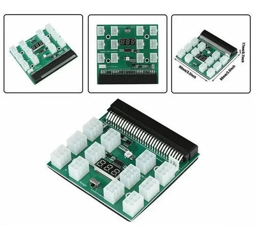 12x6 Pcie Consola Placa De Poder Para Fuente Hp 1200w Verde - Imagen 5