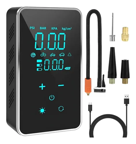Mini Compresor Tactil De Aire Inflador Eléctrico Portatil Negro Monofásica