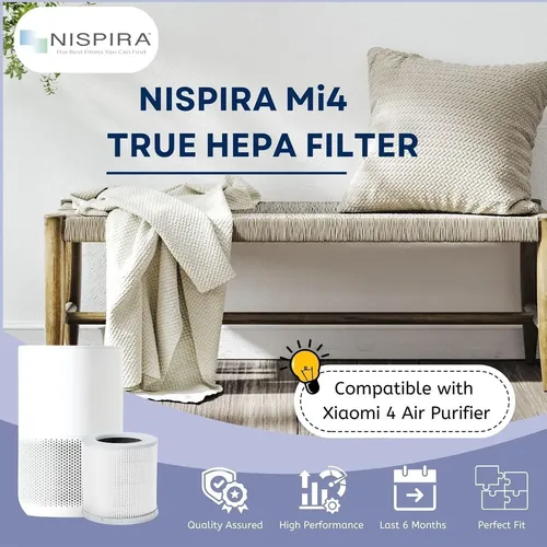 Filtro Nispira Carbón Activado Compatible Purifier 4 Xiaomi Gris - Imagen 8
