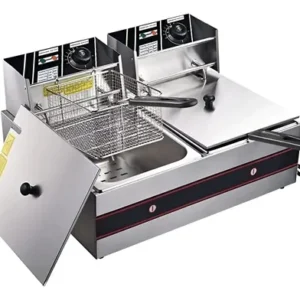 Freidora Eléctrica De Acero Inoxidable 24 Litros 5000w Gris