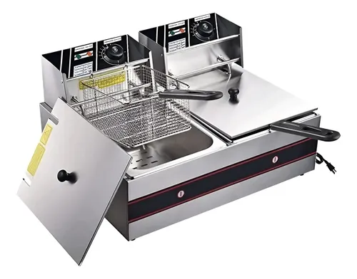 Freidora Eléctrica De Acero Inoxidable 24 Litros 5000w Gris