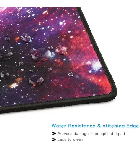 Mouse Pad Gamer Galaxia Morado Grande Premium 80*30 Cosido Negro Galaxia - Imagen 2