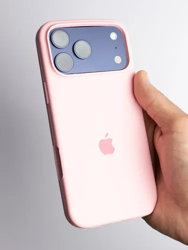 Estuche Case Carcasa Silicona Compatible Con iPhone 17 Pro Rosa Pálido Liso - Imagen 2