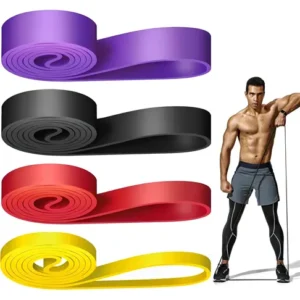 Kit De 4 Bandas Elásticas Ejercicio Liga De Resistencia Negro/morado/rojo/amarillo